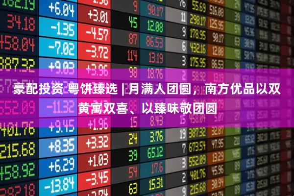 豪配投资 粤饼臻选 | 月满人团圆，南方优品以双黄寓双喜、以臻味敬团圆